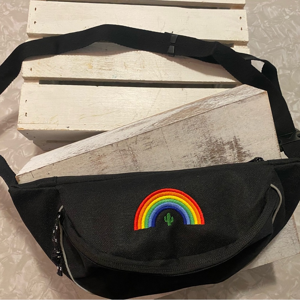 Embroidered PRIDE saguaro CACTUS Rainbow Fanny Pack